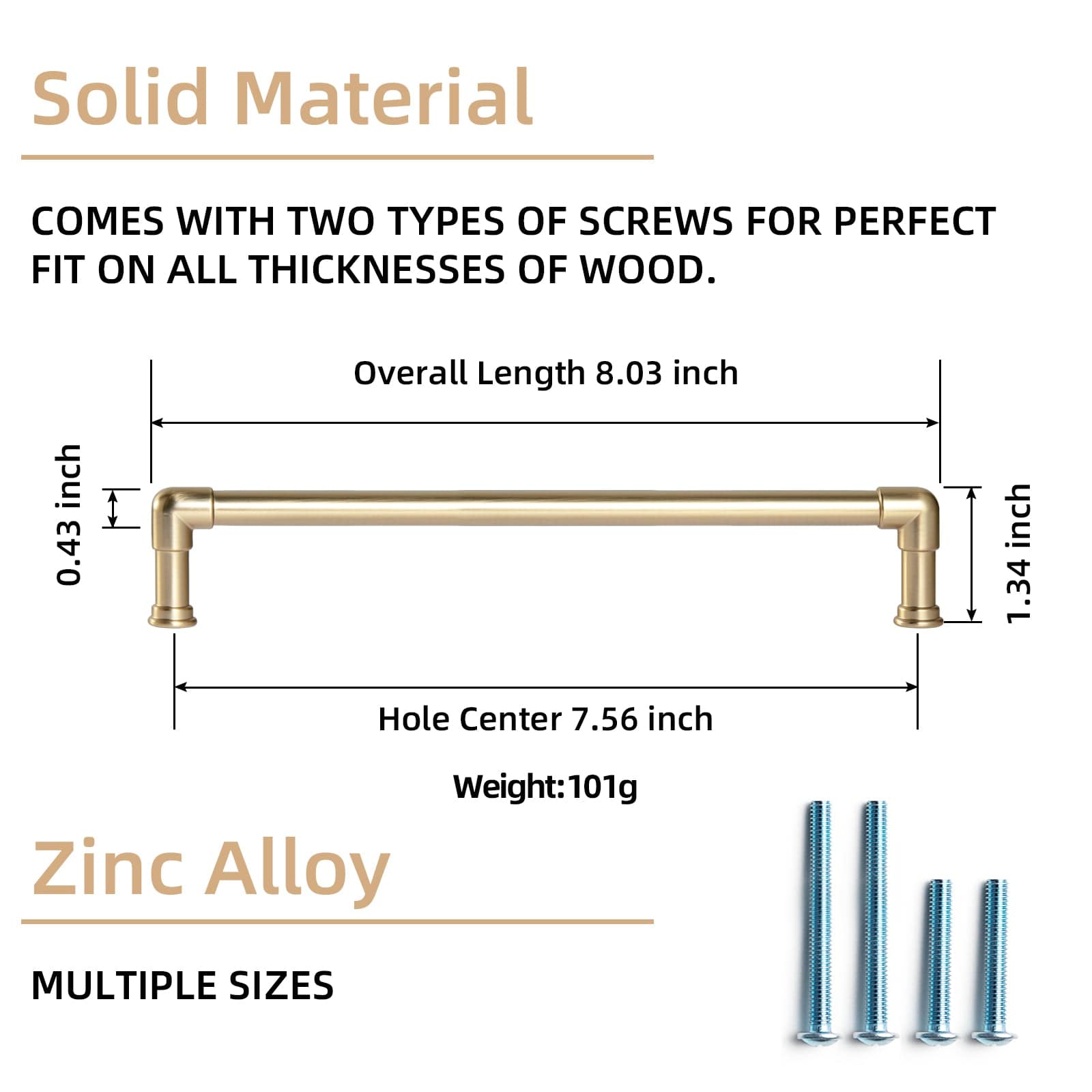 Goo-Ki Industrial Pipe - Shaped Zinc Alloy Cabinet Pulls Retro Furniture Hardware