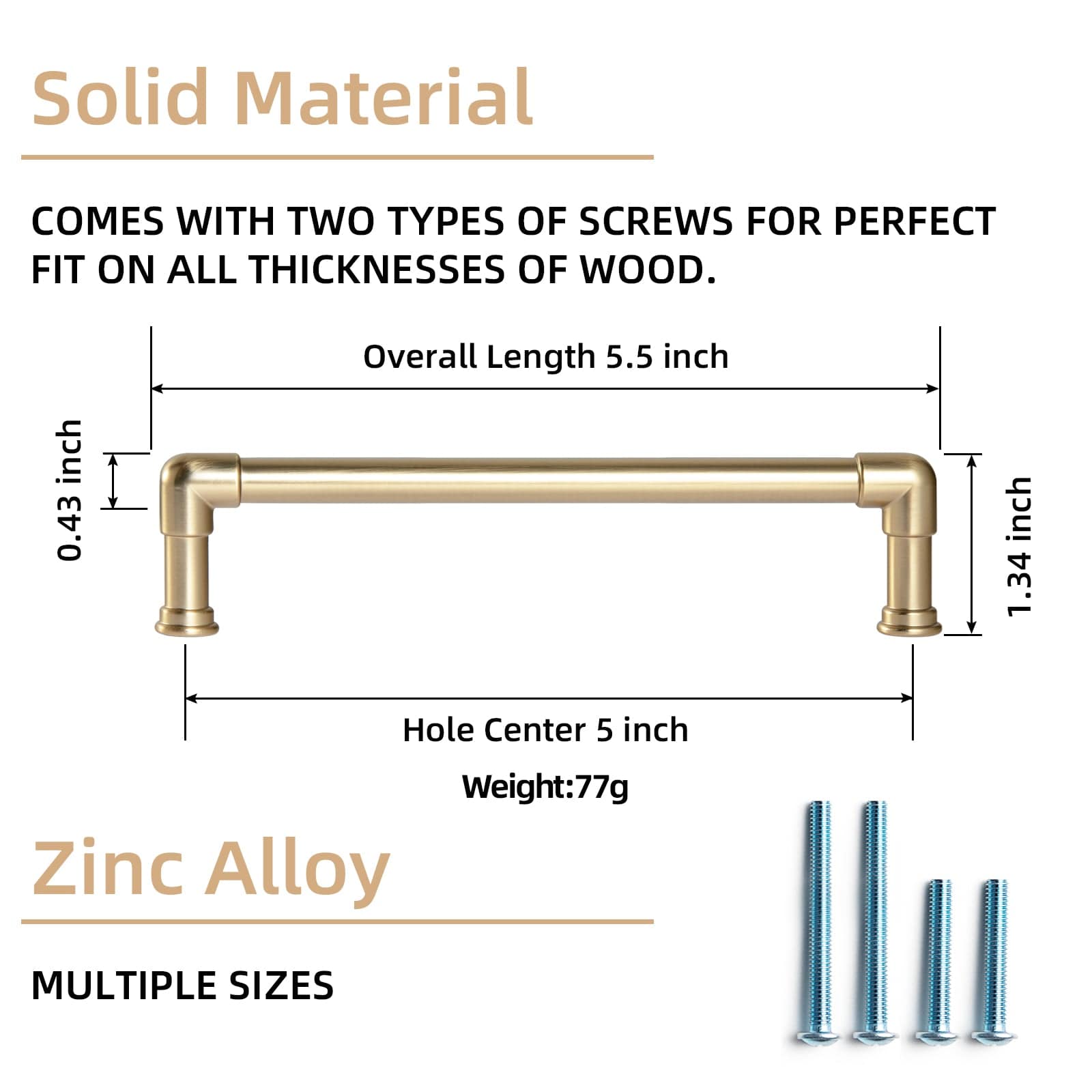Goo-Ki Industrial Pipe - Shaped Zinc Alloy Cabinet Pulls Retro Furniture Hardware