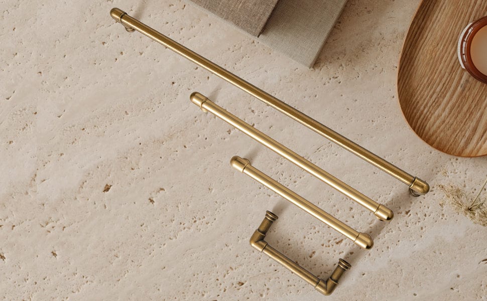 Goo-Ki Industrial Pipe - Shaped Zinc Alloy Cabinet Pulls Retro Furniture Hardware