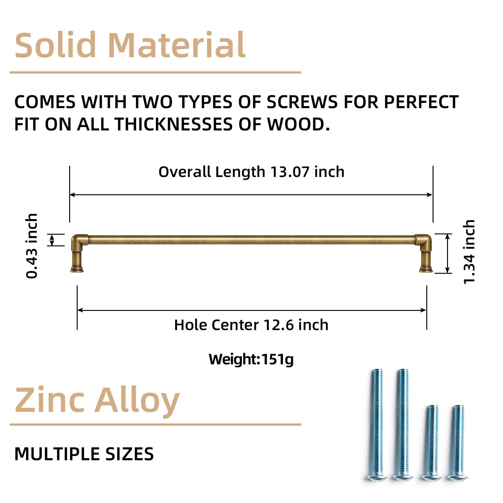 Goo-Ki Industrial Pipe - Shaped Zinc Alloy Cabinet Pulls Retro Furniture Hardware