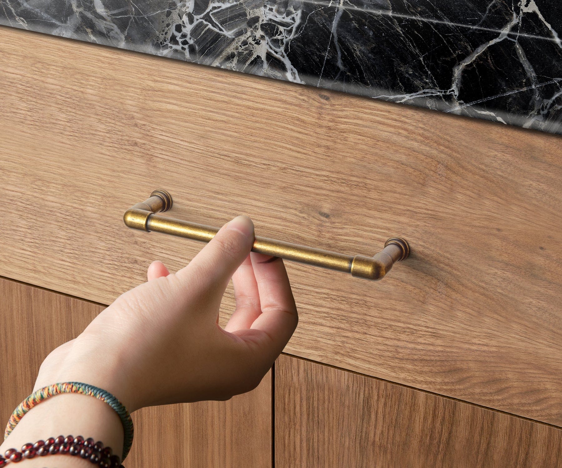 Goo-Ki Industrial Pipe - Shaped Zinc Alloy Cabinet Pulls Retro Furniture Hardware