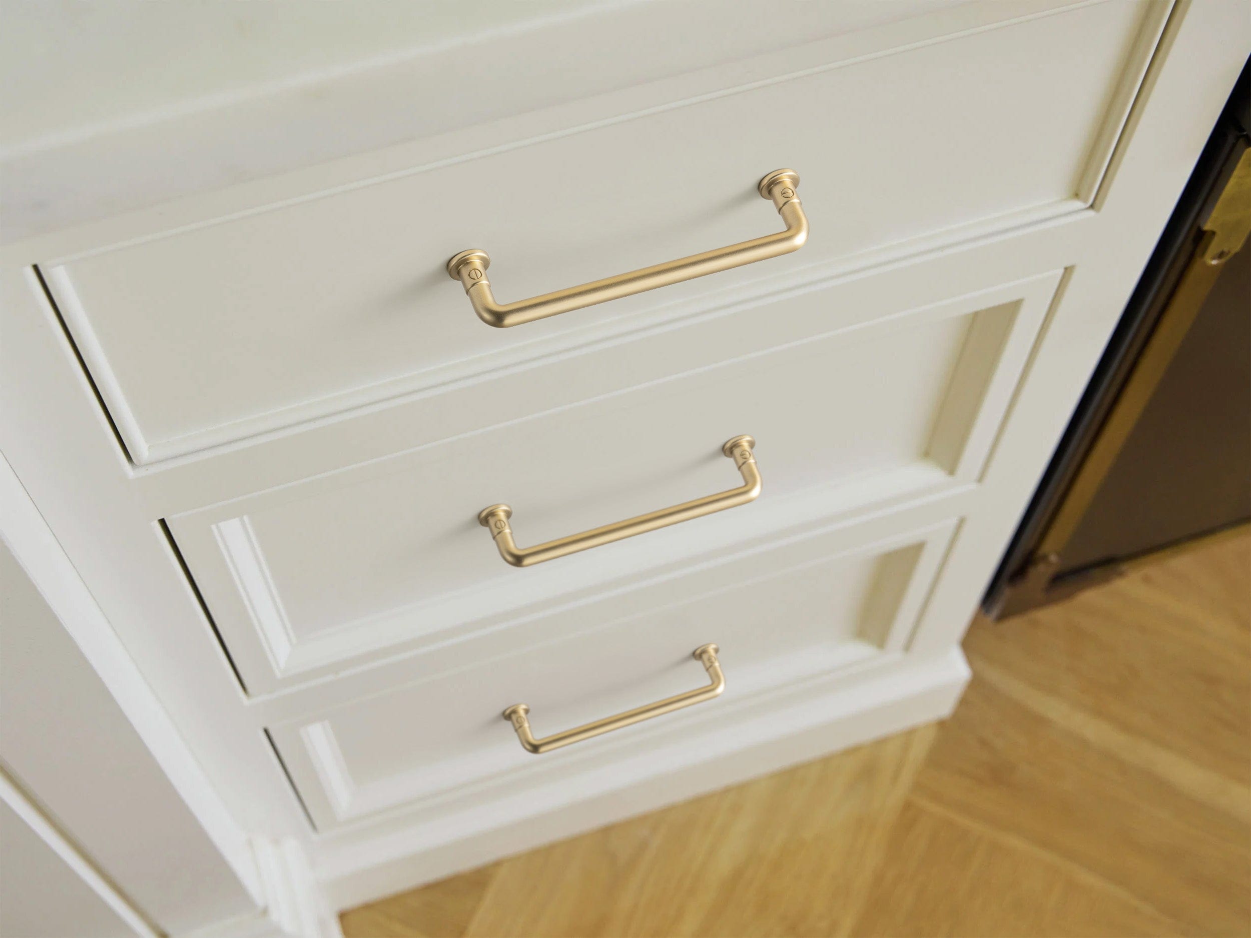 Goo-Ki Industrial Round Bar Zinc Alloy Pulls - Champagne Bronze & Antique Brass Finish