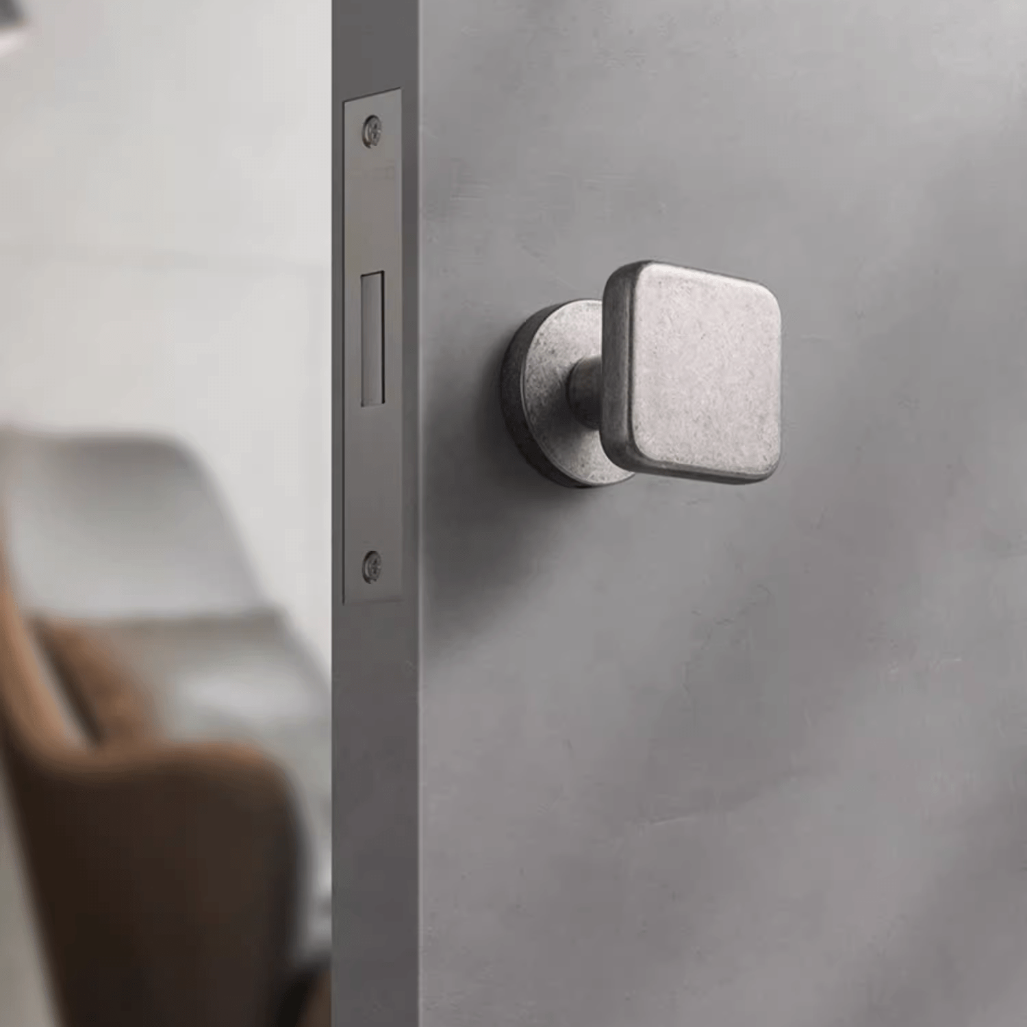 Goo-Ki Invisible Interior Door Lock Mid-century Door Handle Hidden Mute Door Lock