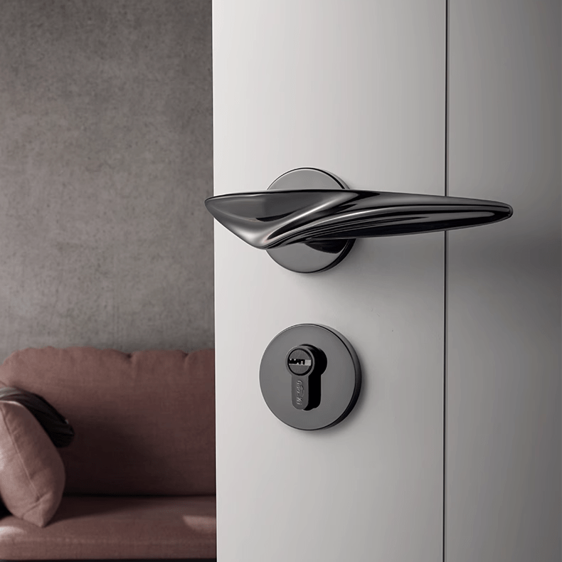 Goo-Ki Irregular Streamline Door Lock Handle Modern Polished Interior Lock Door Hardware