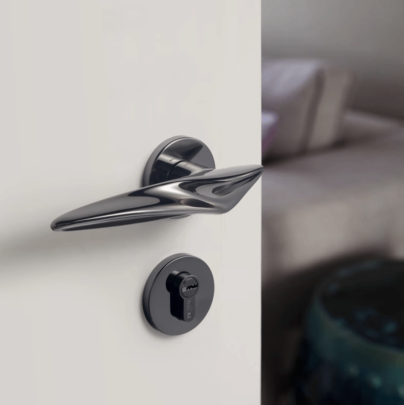 Goo-Ki Irregular Streamline Door Lock Handle Modern Polished Interior Lock Door Hardware