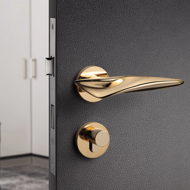 Goo-Ki Irregular Streamline Door Lock Handle Modern Polished Interior Lock Door Hardware