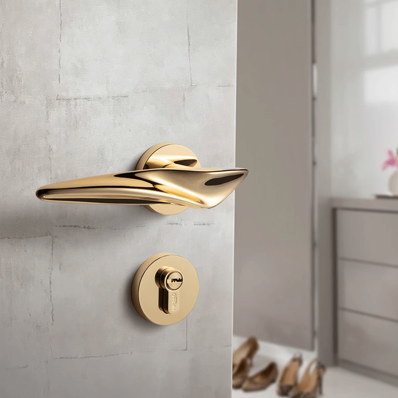 Goo-Ki Irregular Streamline Door Lock Handle Modern Polished Interior Lock Door Hardware