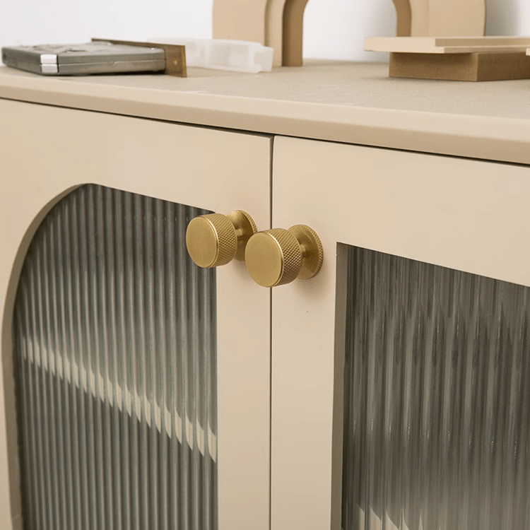 Goo-Ki Italian Style Knurled Closet Door Knob Cupboard Simple Gold Cabinet Pulls