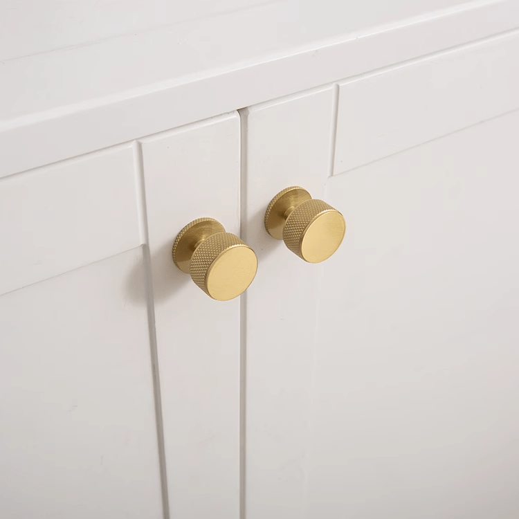 Goo-Ki Italian Style Knurled Closet Door Knob Cupboard Simple Gold Cabinet Pulls