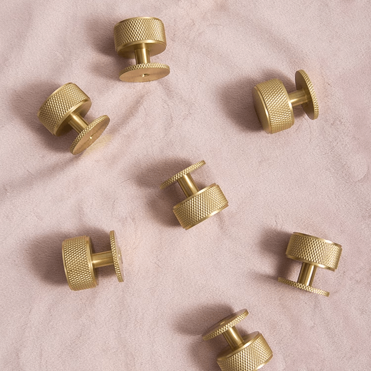 Goo-Ki Italian Style Knurled Closet Door Knob Cupboard Simple Gold Cabinet Pulls