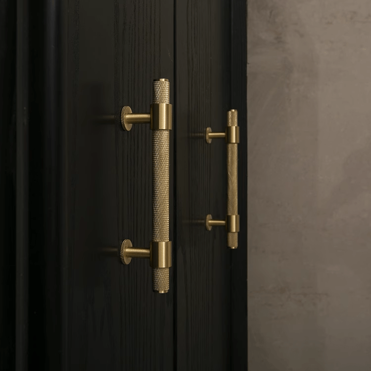 Goo-Ki Italian Style Knurled Closet Door Knob Cupboard Simple Gold Cabinet Pulls
