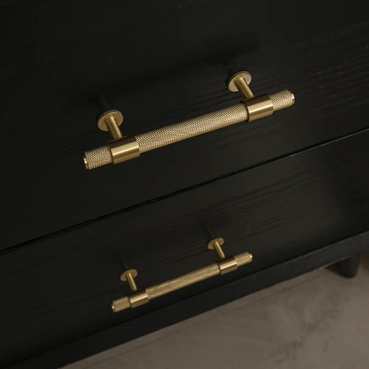 Goo-Ki Italian Style Knurled Closet Door Knob Cupboard Simple Gold Cabinet Pulls