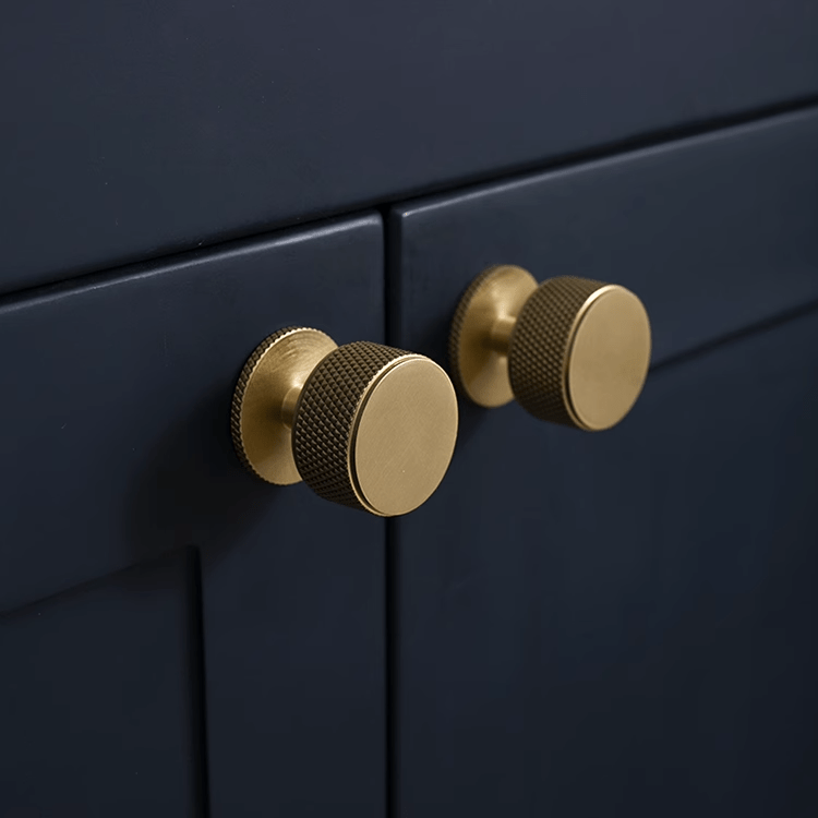 Goo-Ki Italian Style Knurled Closet Door Knob Cupboard Simple Gold Cabinet Pulls