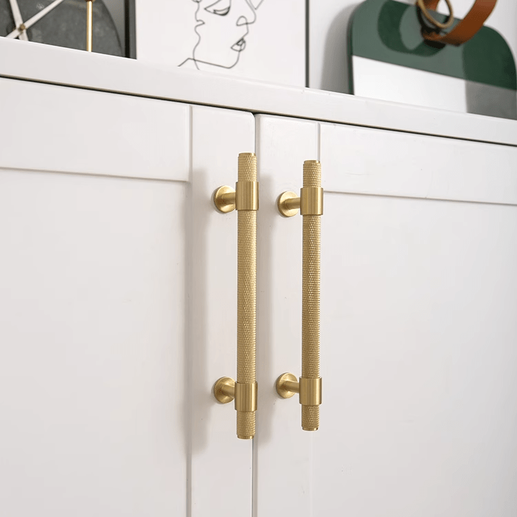 Goo-Ki Italian Style Knurled Closet Door Knob Cupboard Simple Gold Cabinet Pulls