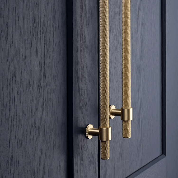Goo-Ki Italian Style Knurled Closet Door Knob Cupboard Simple Gold Cabinet Pulls
