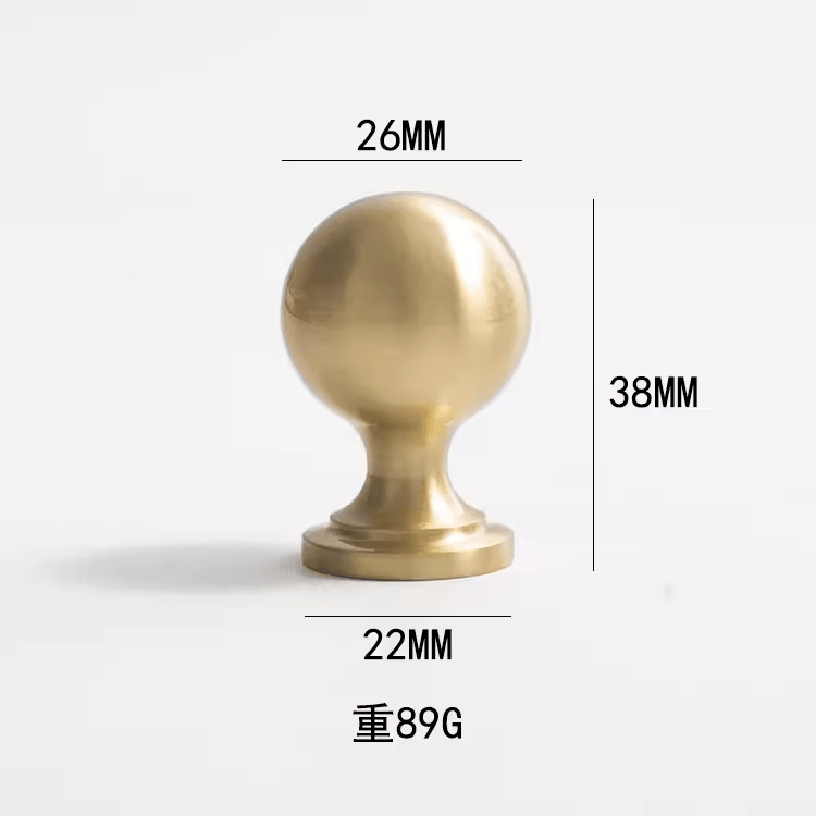 Goo-Ki Knob Plus / 2 Pack French Light Luxury Wardrobe Solid Brass Handle Golden Strip Cabinet Handle