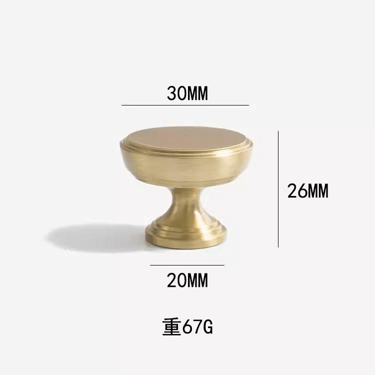 Goo-Ki Knob Plus / 2 Pack Scandinavian Minimalist Cabinet Drawer Pull Light Luxury Gold Solid Brass Long Handle