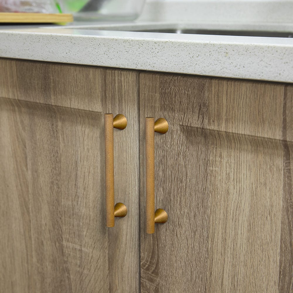Goo-Ki Knurled Antique Brass Aluminium Cabinet Pulls with Zinc Alloy Cone Base Retro Handles for Kitchen Improvement