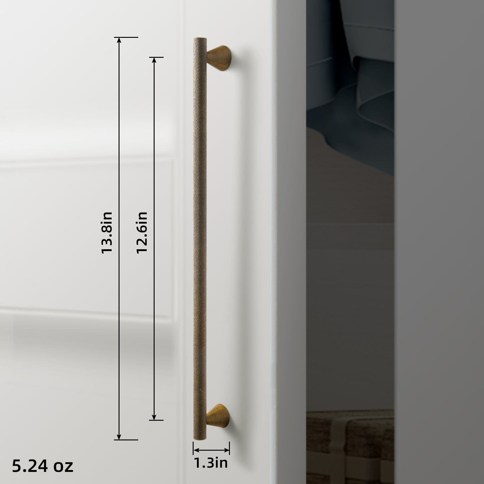 Goo-Ki Knurled Antique Brass Aluminium Cabinet Pulls with Zinc Alloy Cone Base Retro Handles for Kitchen Improvement