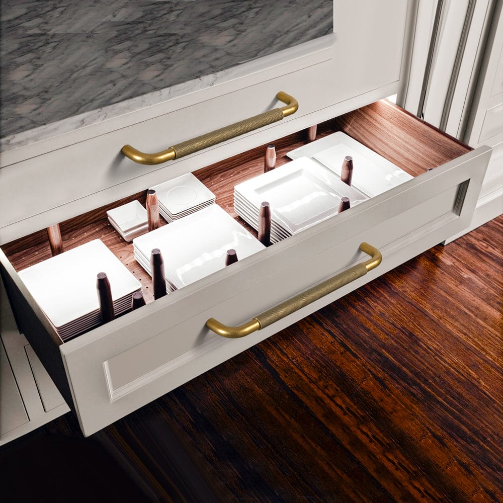 Goo-Ki Knurled Cabinet Knobs Solid Metal Alloy Bar Pulls Handles for Closet Wardrobe Dresser