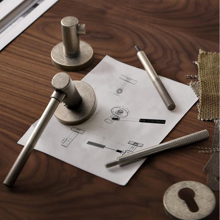 Goo-Ki Knurled Craft Interior Door Lock Mute Magnetic Indoor Medieval Door Handle Set