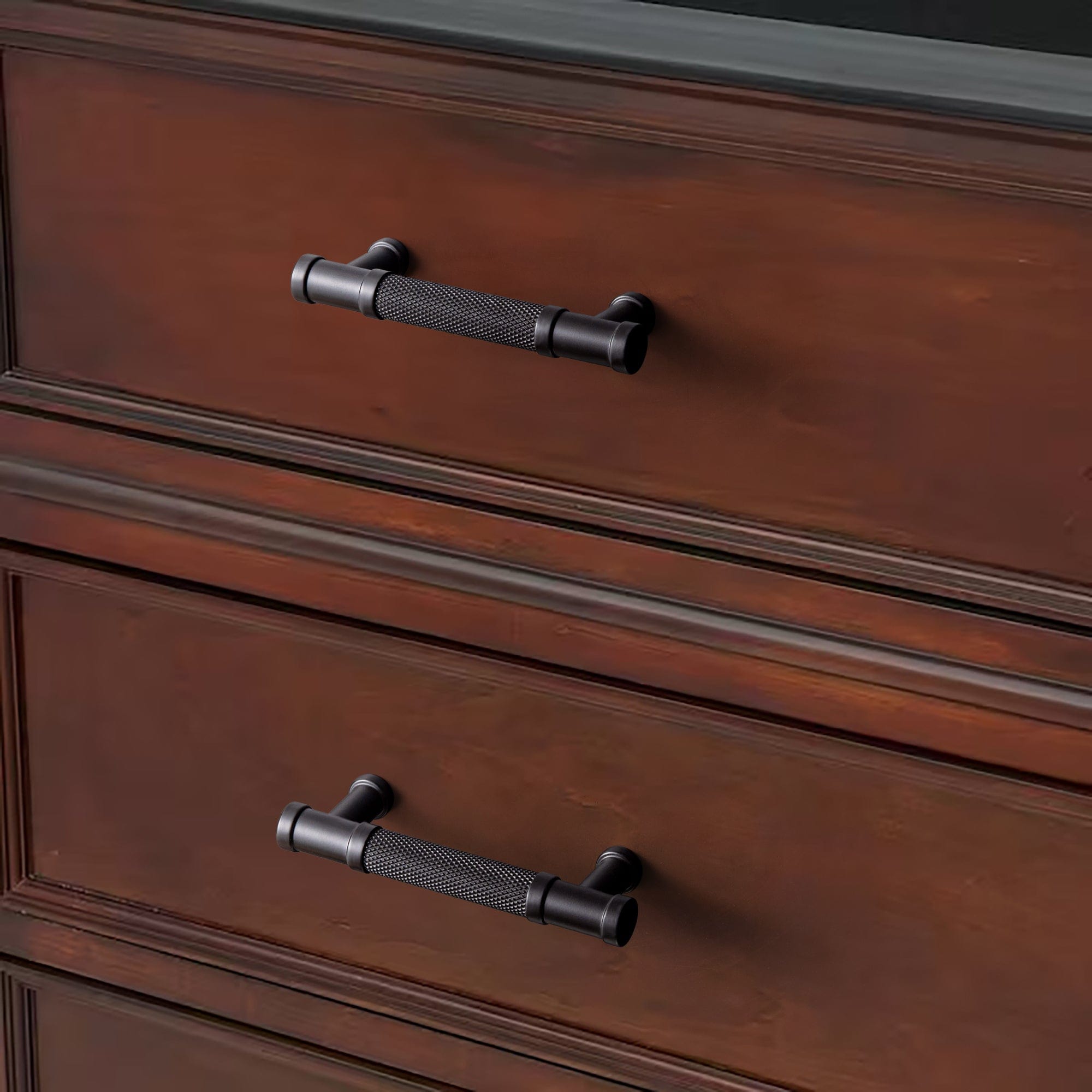 Goo-Ki Knurled Metal Alloy Vintage Bronze Bar Pull Kitchen Hardware