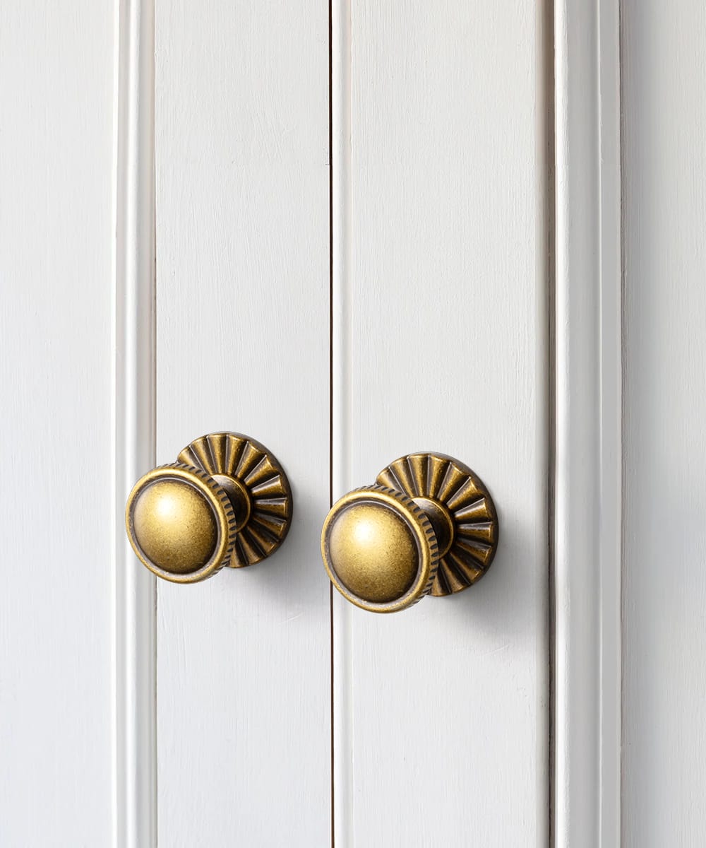 Goo-Ki Knurled Rim Round Cabinet Knobs, Solid Zinc Alloy Mushroom Drawer Knob for Cabinet Doors, Chest of Drawers