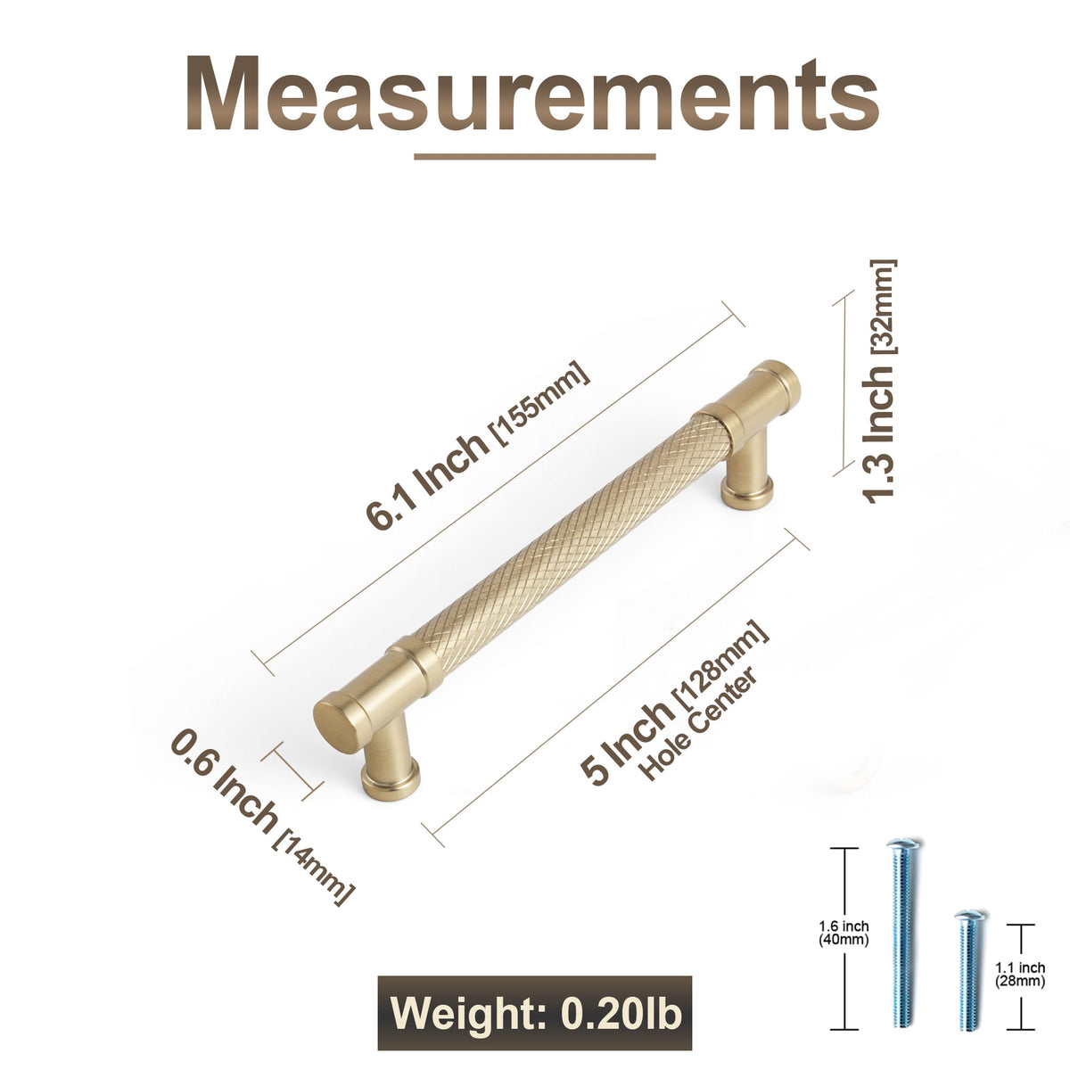 Goo-Ki Knurled T-Bar Cabinet Pull Handles, Zinc Alloy & Aluminum Textured Drawer Pulls for Kitchen Furniture