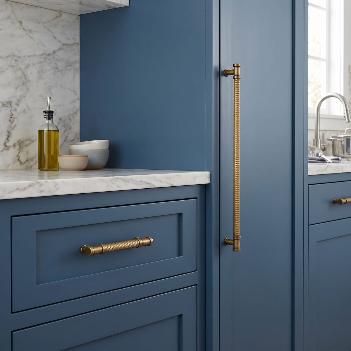 Goo-Ki Knurled T-Bar Cabinet Pull Handles, Zinc Alloy & Aluminum Textured Drawer Pulls for Kitchen Furniture