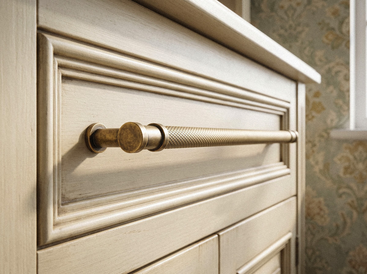 Goo-Ki Knurled T-Bar Cabinet Pull Handles, Zinc Alloy & Aluminum Textured Drawer Pulls for Kitchen Furniture