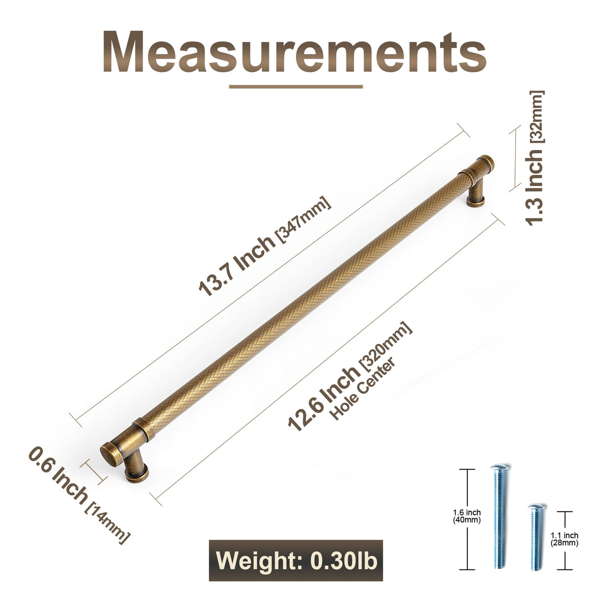 Goo-Ki Knurled T-Bar Cabinet Pull Handles, Zinc Alloy & Aluminum Textured Drawer Pulls for Kitchen Furniture