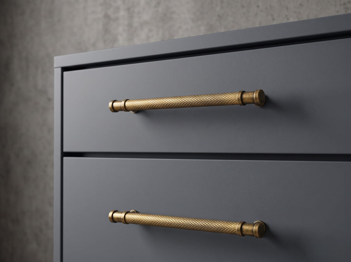 Goo-Ki Knurled T-Bar Cabinet Pull Handles, Zinc Alloy & Aluminum Textured Drawer Pulls for Kitchen Furniture