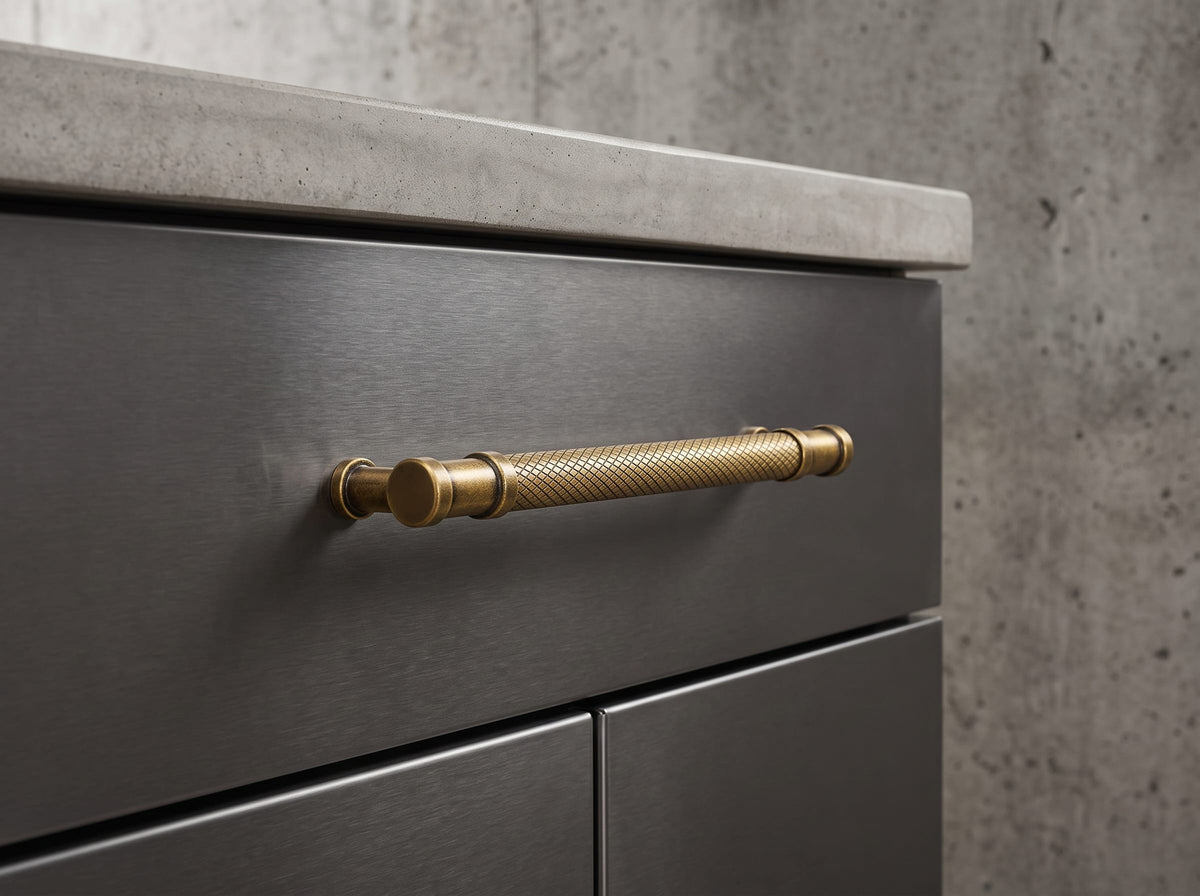 Goo-Ki Knurled T-Bar Cabinet Pull Handles, Zinc Alloy & Aluminum Textured Drawer Pulls for Kitchen Furniture