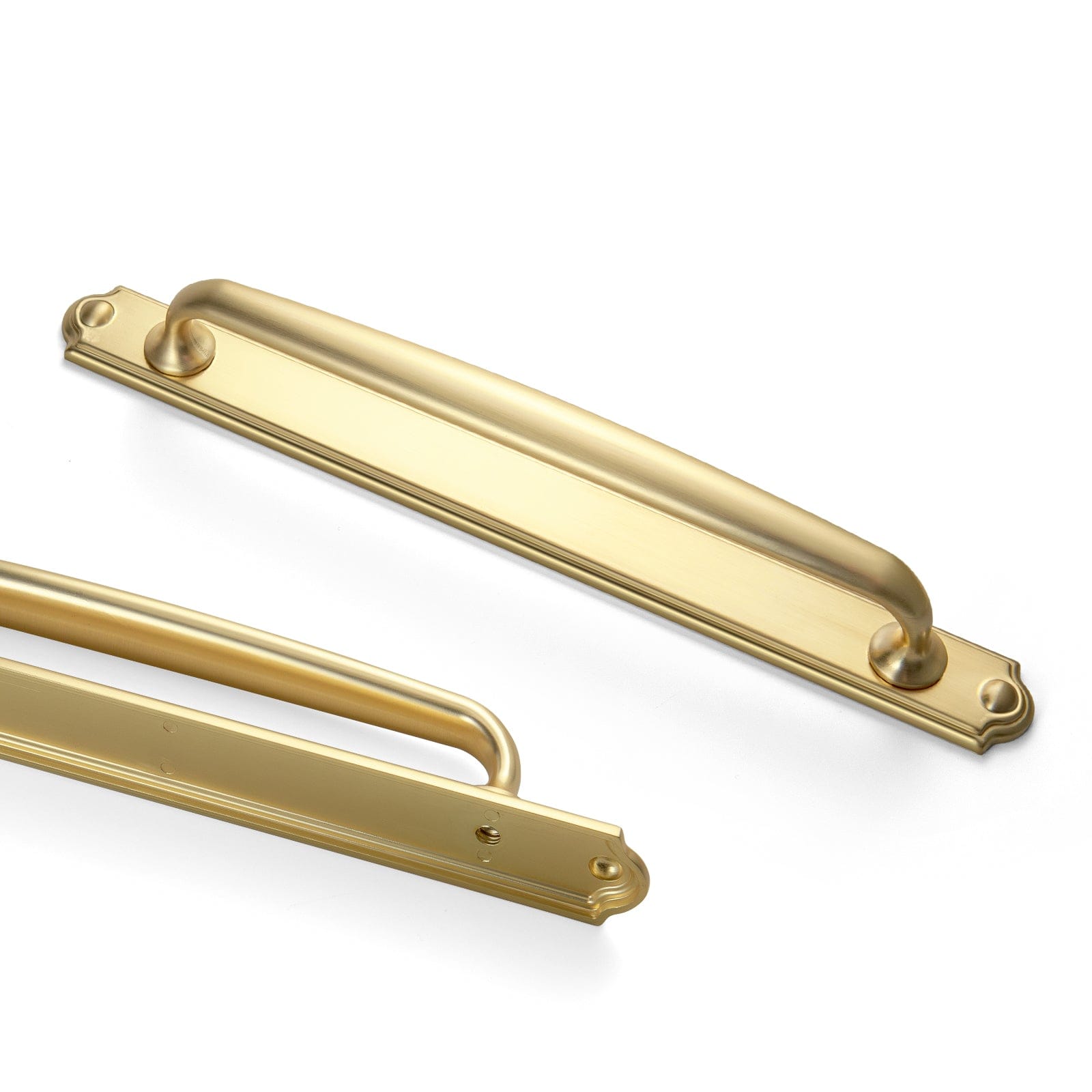 Goo-Ki Light Brushed Brass / 7.6'' Hole Center with Back Plate C / 2 Pack Antique Bronze Drawer Pulls Solid Vintage Retro Bar Pull Furniture Hardware