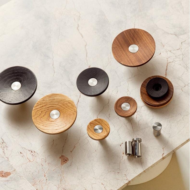Goo-Ki Log & Stainless Steel Ornamental Handles - Oversized Knobs Entryway Clothes Hooks