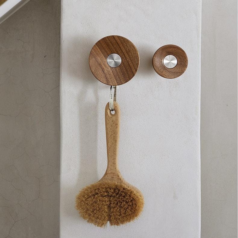 Goo-Ki Log & Stainless Steel Ornamental Handles - Oversized Knobs Entryway Clothes Hooks