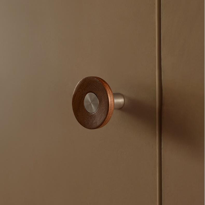 Goo-Ki Log & Stainless Steel Ornamental Handles - Oversized Knobs Entryway Clothes Hooks