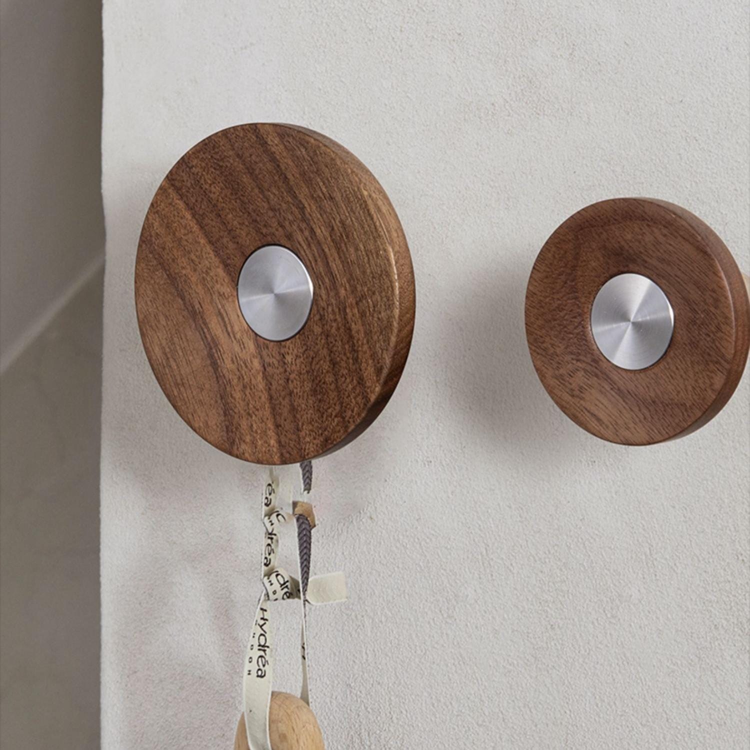 Goo-Ki Log & Stainless Steel Ornamental Handles - Oversized Knobs Entryway Clothes Hooks