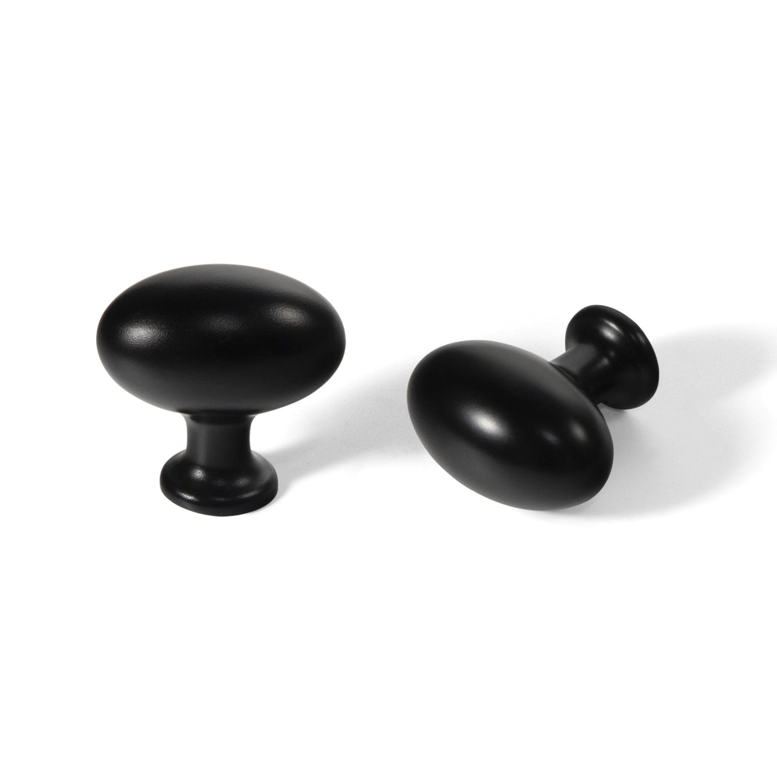 Goo-Ki Matte Black 1.4 Inch Antique Oval Cabinet Knobs Zinc Alloy Drawer Knobs 6 Pack