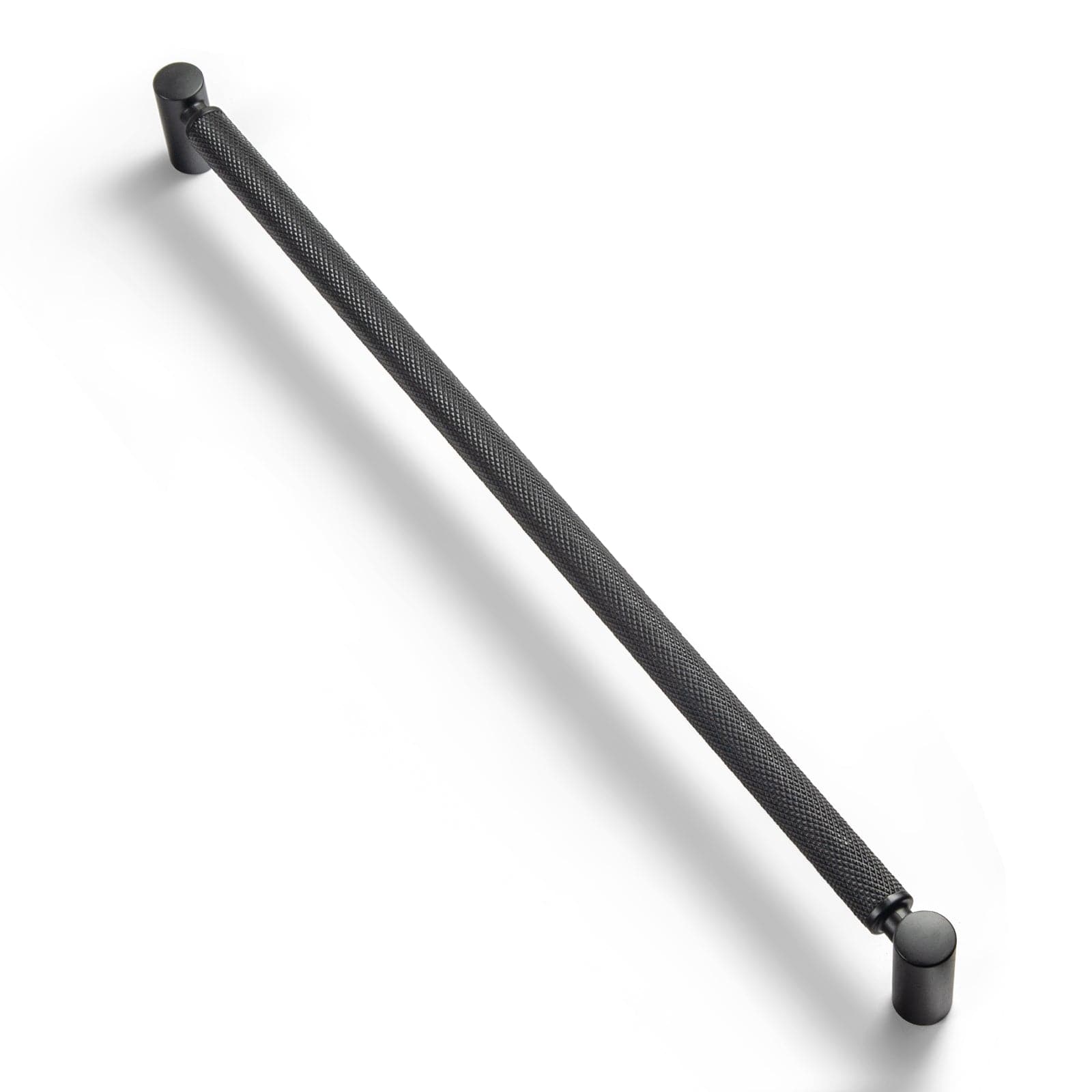 Goo-Ki Matte Black / 12.6'' Hole Center / 6 Pack Classic Bar-shaped Knurled Aluminium Drawer Pull Durable & Stylish Hardware for Furniture