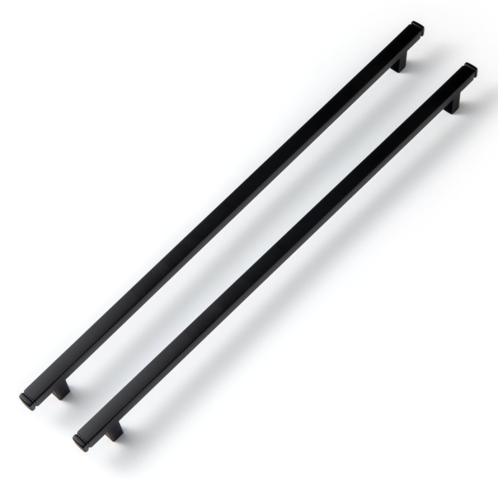Goo-Ki Matte Black / 12.6'' Hole Center / 6 Pack Vintage Brass Drawer Handles Retro Straight Bar Pull Solid Cabinet Pulls