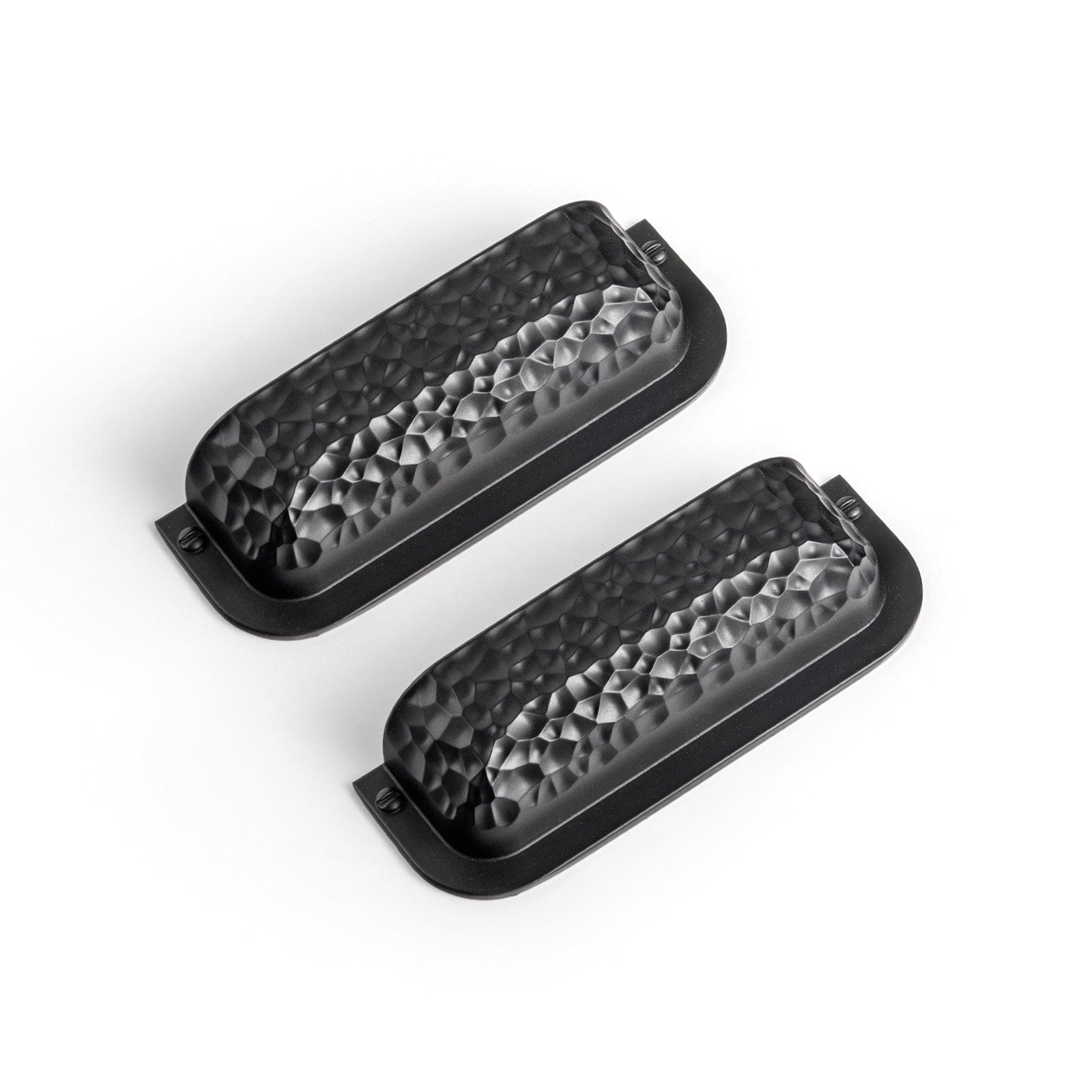 Goo-Ki Matte Black / 2.5'' Hole Center / 6 Pack Hammered Zinc Alloy Cabinet Cup Pulls Retro Style Drawer Handles with Unique Pattern