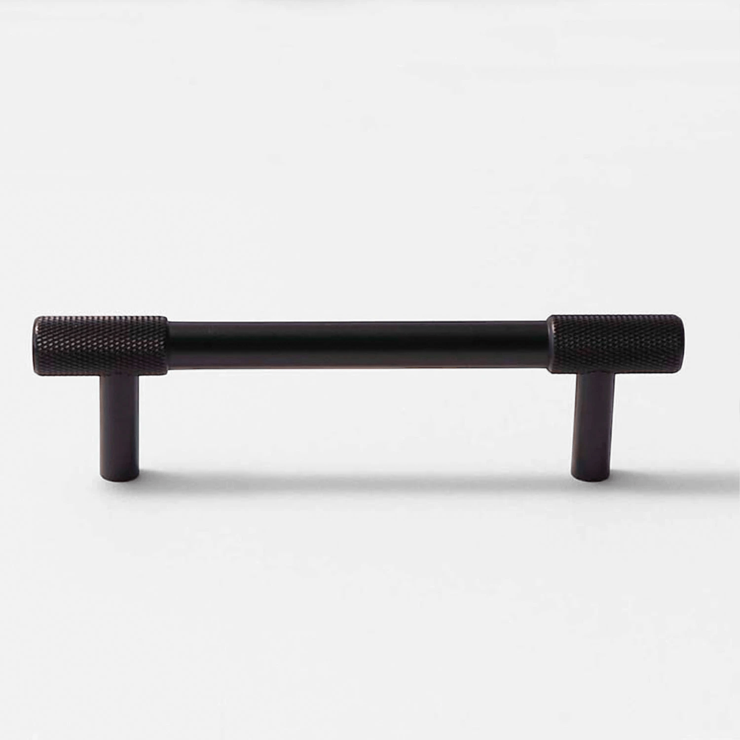 Goo-Ki Matte Black / 3.78'' Hole Center / 1 Pack Satin Brass Knurled Cabinet Handles T Bar Drawer Pulls