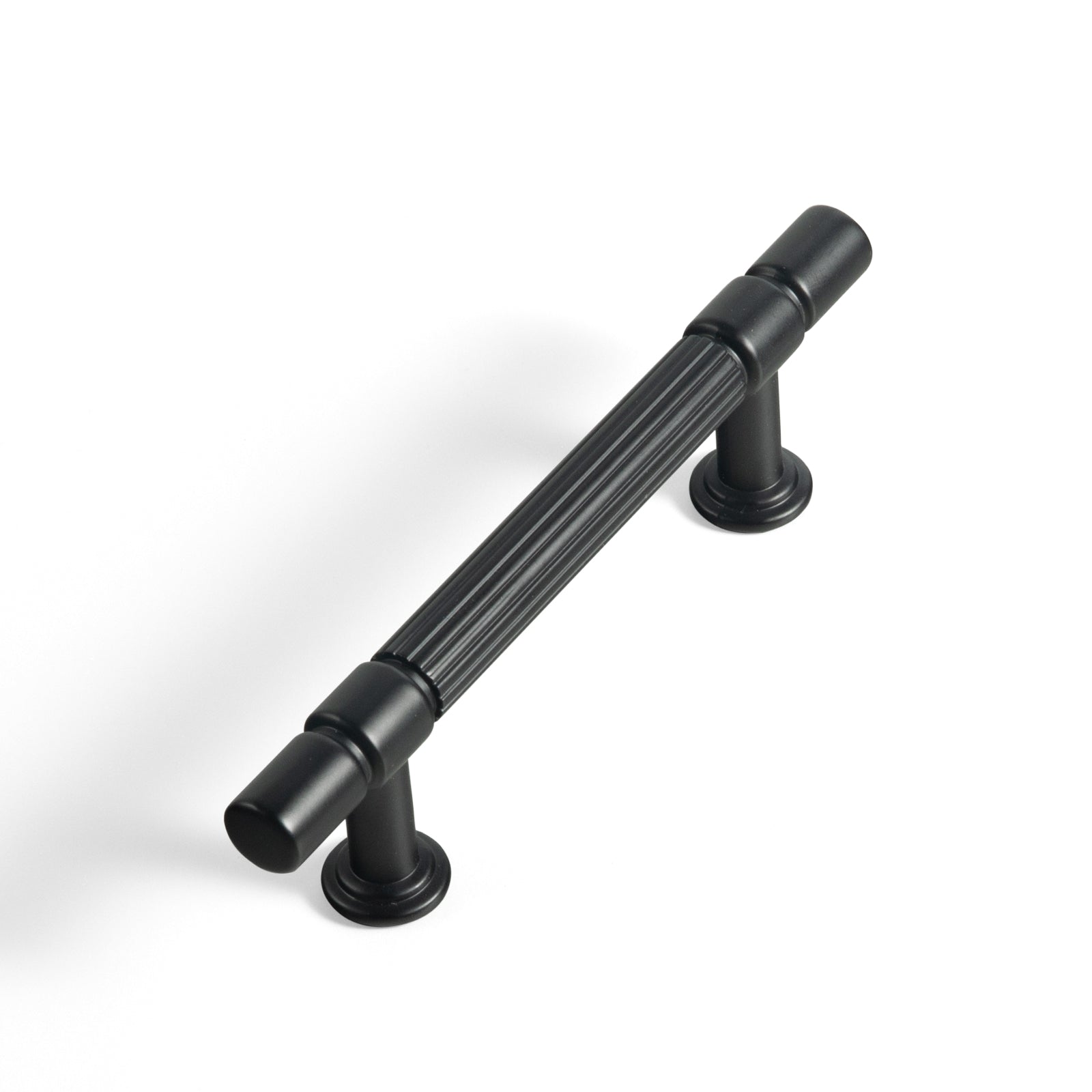 Goo-Ki Matte Black / 3'' Hole Center / 6 Pack Industrial Style Retro Zinc Alloy Cabinet Pulls with Striped Texture