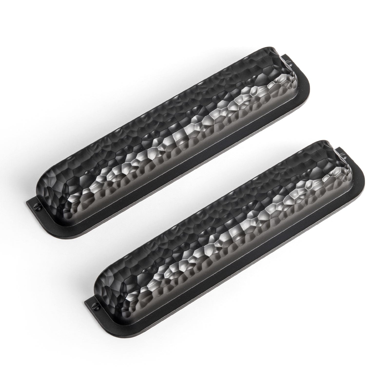 Goo-Ki Matte Black / 5'' Hole Center / 6 Pack Hammered Zinc Alloy Cabinet Cup Pulls Retro Style Drawer Handles with Unique Pattern