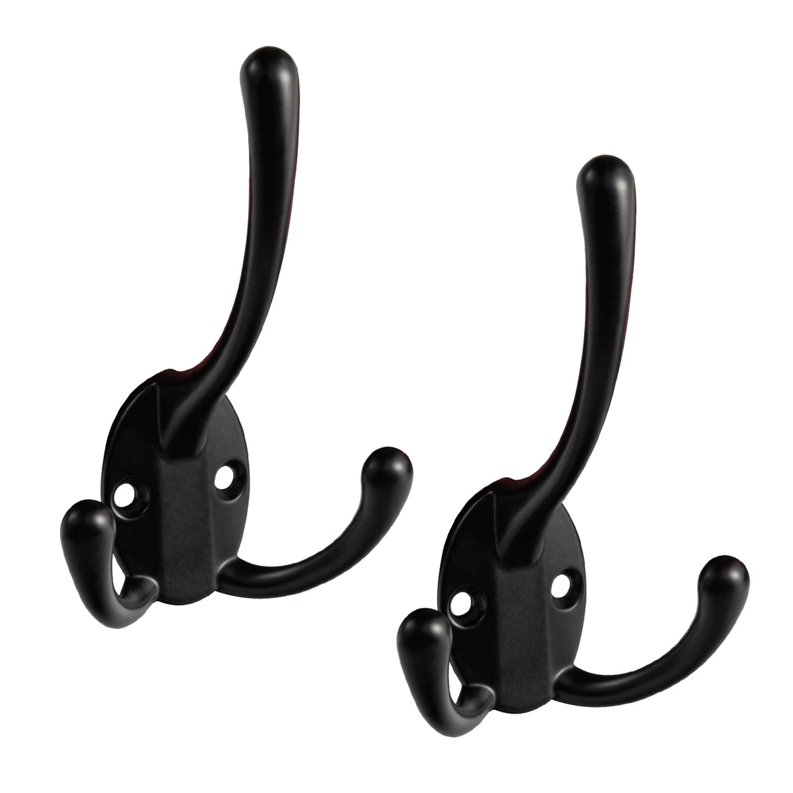 Goo-Ki Matte Black / 6 Pack Antique Brass Zinc Alloy Triangle Coat Hooks Affordable Luxury Coat Hooks for Bedroom