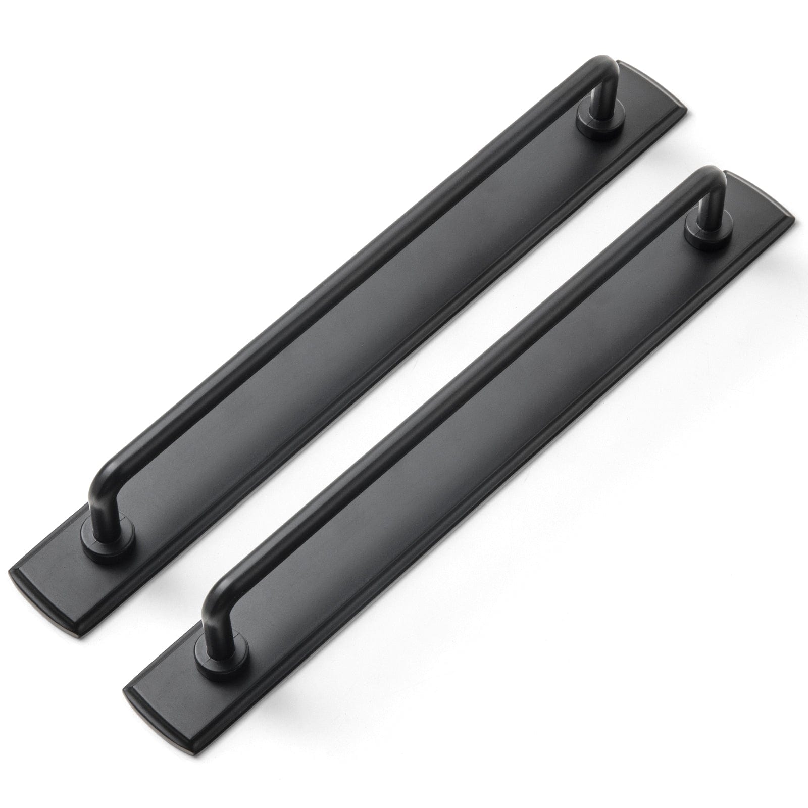 Goo-Ki Matte Black / 7.6'' Hole Center / 2 Pack Cabinet Bar Pulls with Back Plate Vintage Drawer Handles Home Improvement Hardware