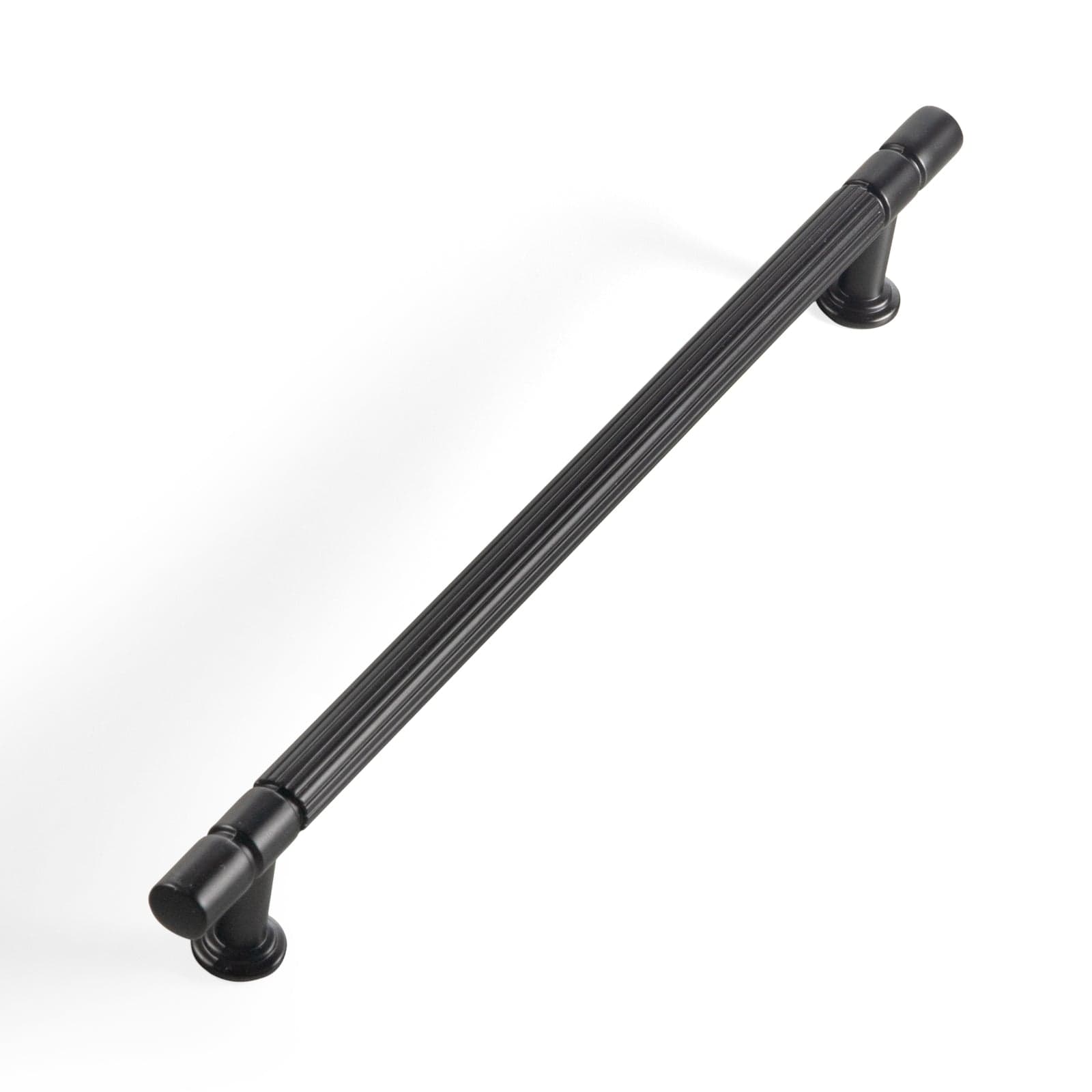 Goo-Ki Matte Black / 7.6'' Hole Center / 6 Pack Industrial Style Retro Zinc Alloy Cabinet Pulls with Striped Texture