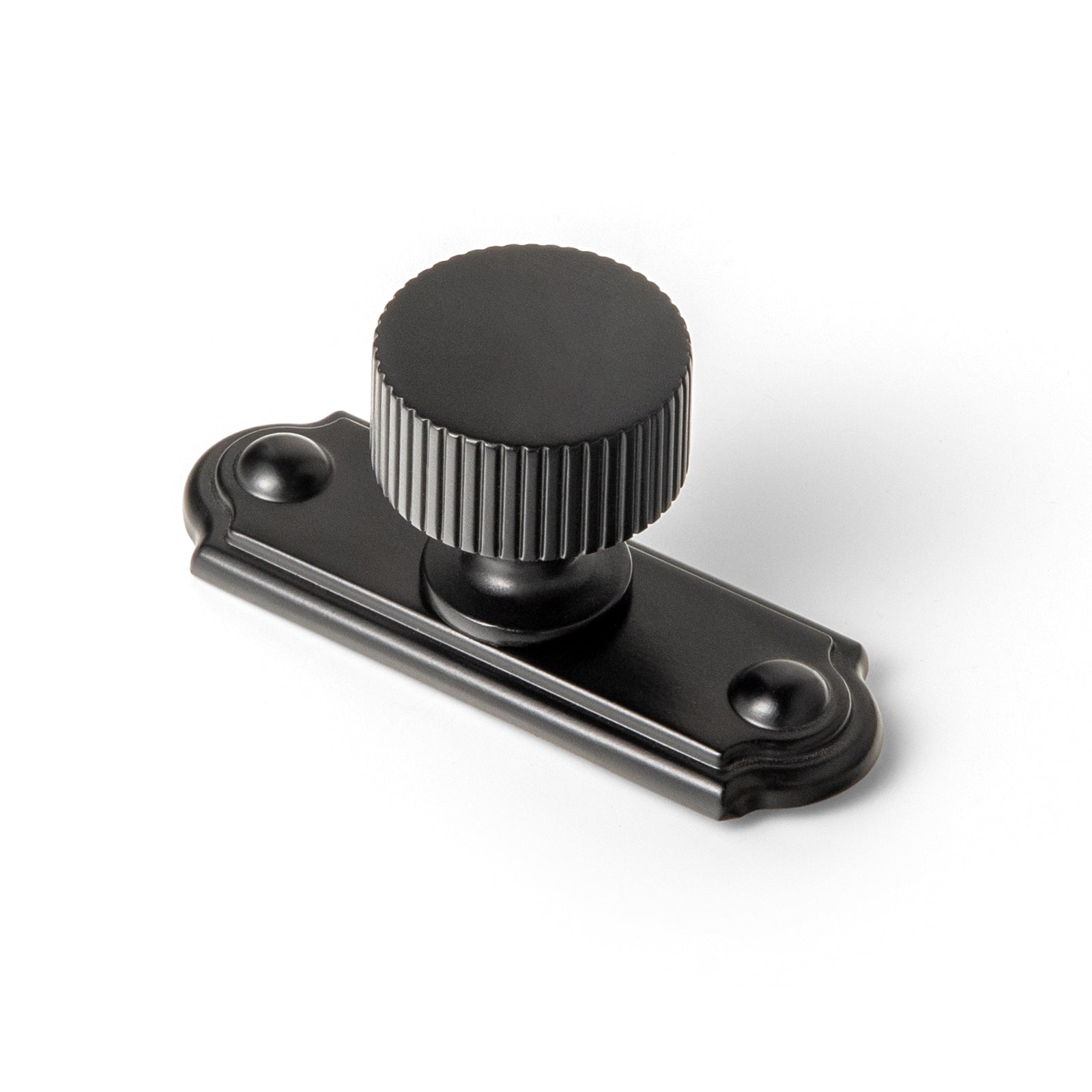 Goo-Ki Matte Black / C / Knob 2 Pack Striped Cabinet Pull Retro Brass Cabinet Handles Knobs with Back Plate