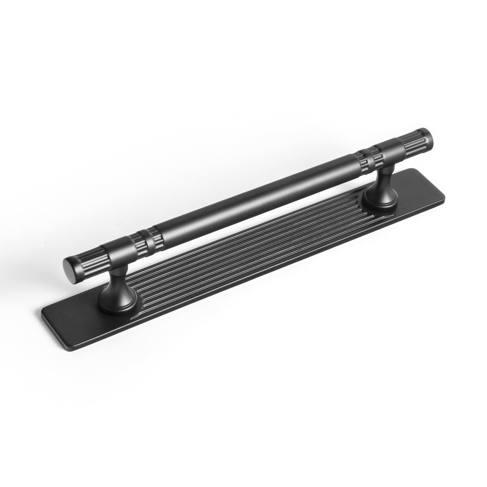 Goo-Ki Matte Black / G / 5'' Hole Center 2 Pack Elegant Linear Shape Cabinet Handles Zinc Alloy Drawer Pulls with Back Plate